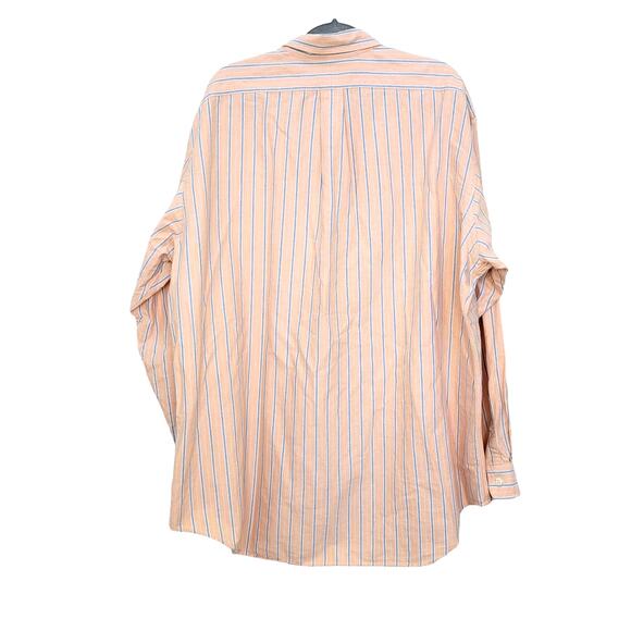 Ralph Lauren Classic Peach/Blue Striped Long Sleeve Button Up Shirt Men Sz XXL - Picture 6 of 7